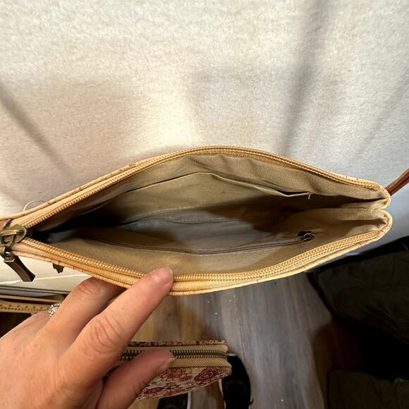 Cork Crossbody Purse & Wallet Set Portugal Vegan Floral Lightweight Travel Boho - Picture 10 of 16